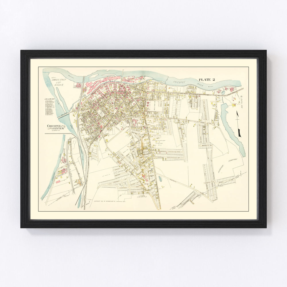Chicopee Center Vintage Map 1912