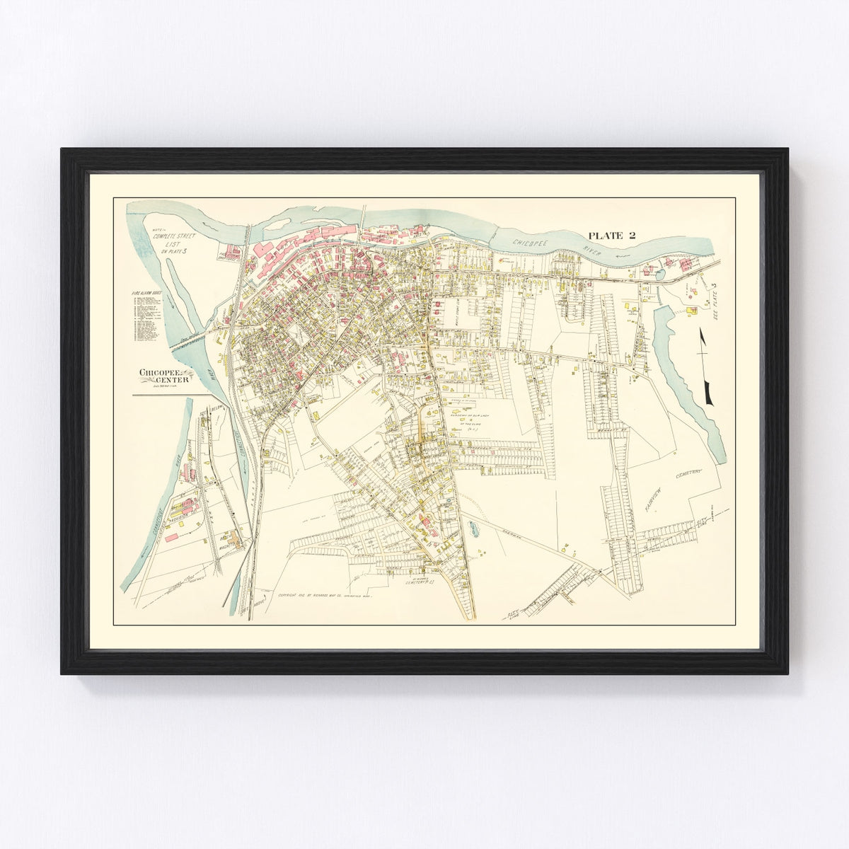 Chicopee Center Vintage Map 1912