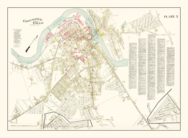 Size comparison using Vintage Map of Chicopee Falls, Massachusetts 1912
