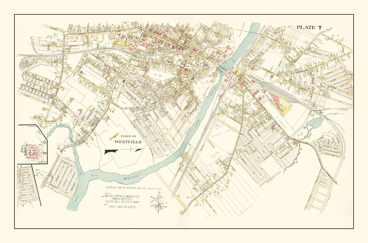 Preview of Vintage Map of Westfield, Massachusetts 1912