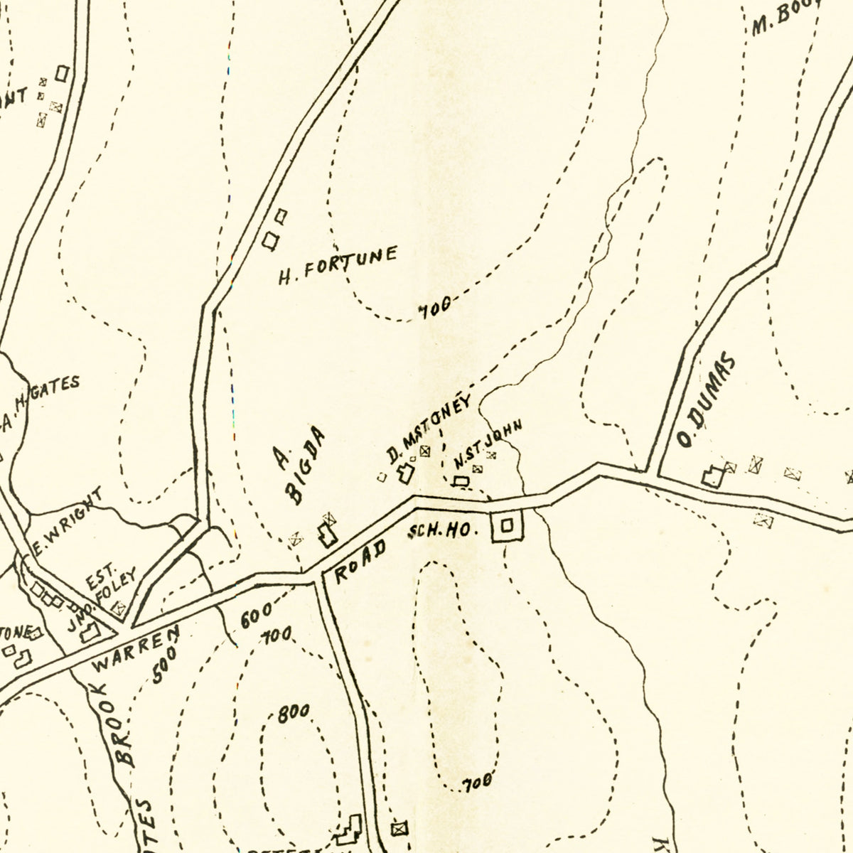 Restored historic details from the 1912 city map of Palmer, Massachusetts
