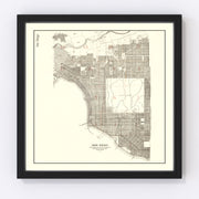 San Diego Vintage Map 1912