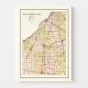 map of Wood County