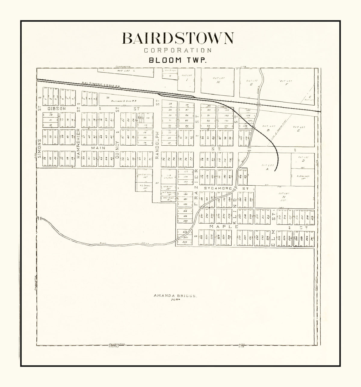 Preview of Vintage Map of Bairdstown, Ohio 1912