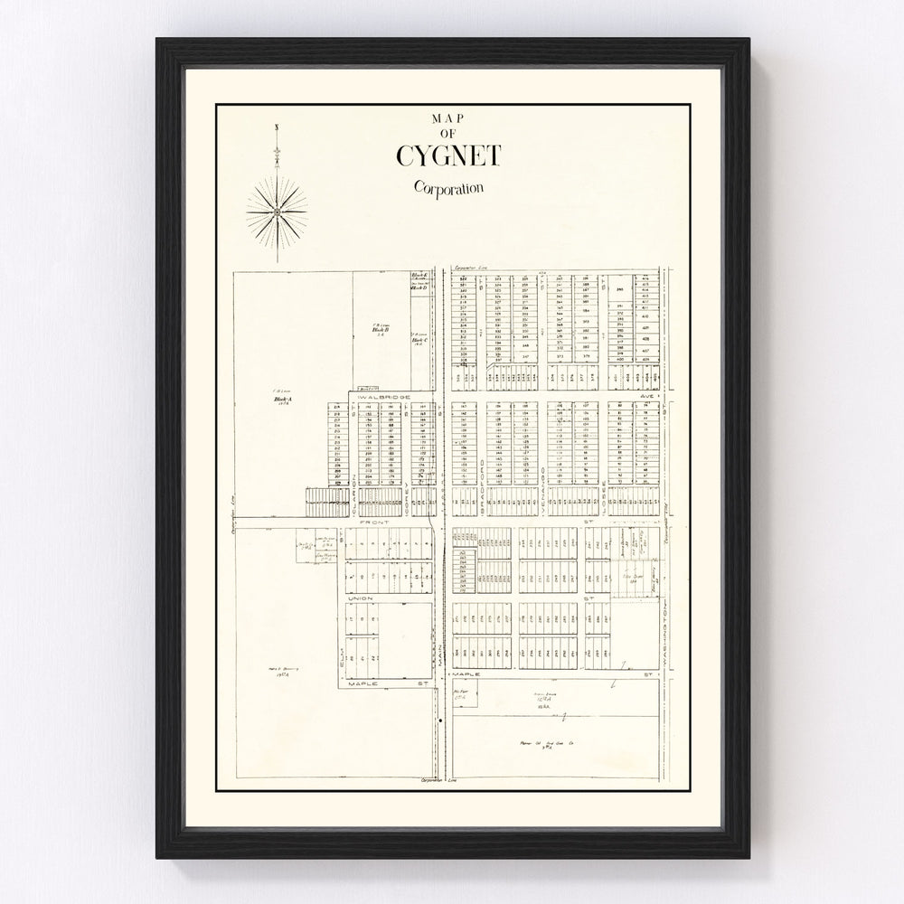 Cygnet Vintage Map 1912
