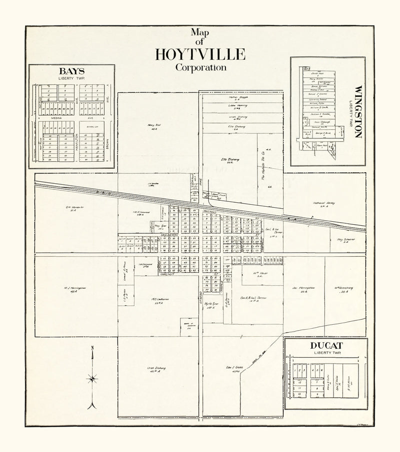 Size comparison using Vintage Map of Hoytville, Ohio 1912