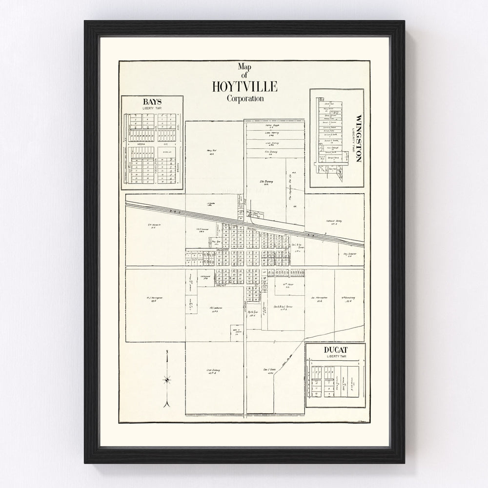 Hoytville Vintage Map 1912