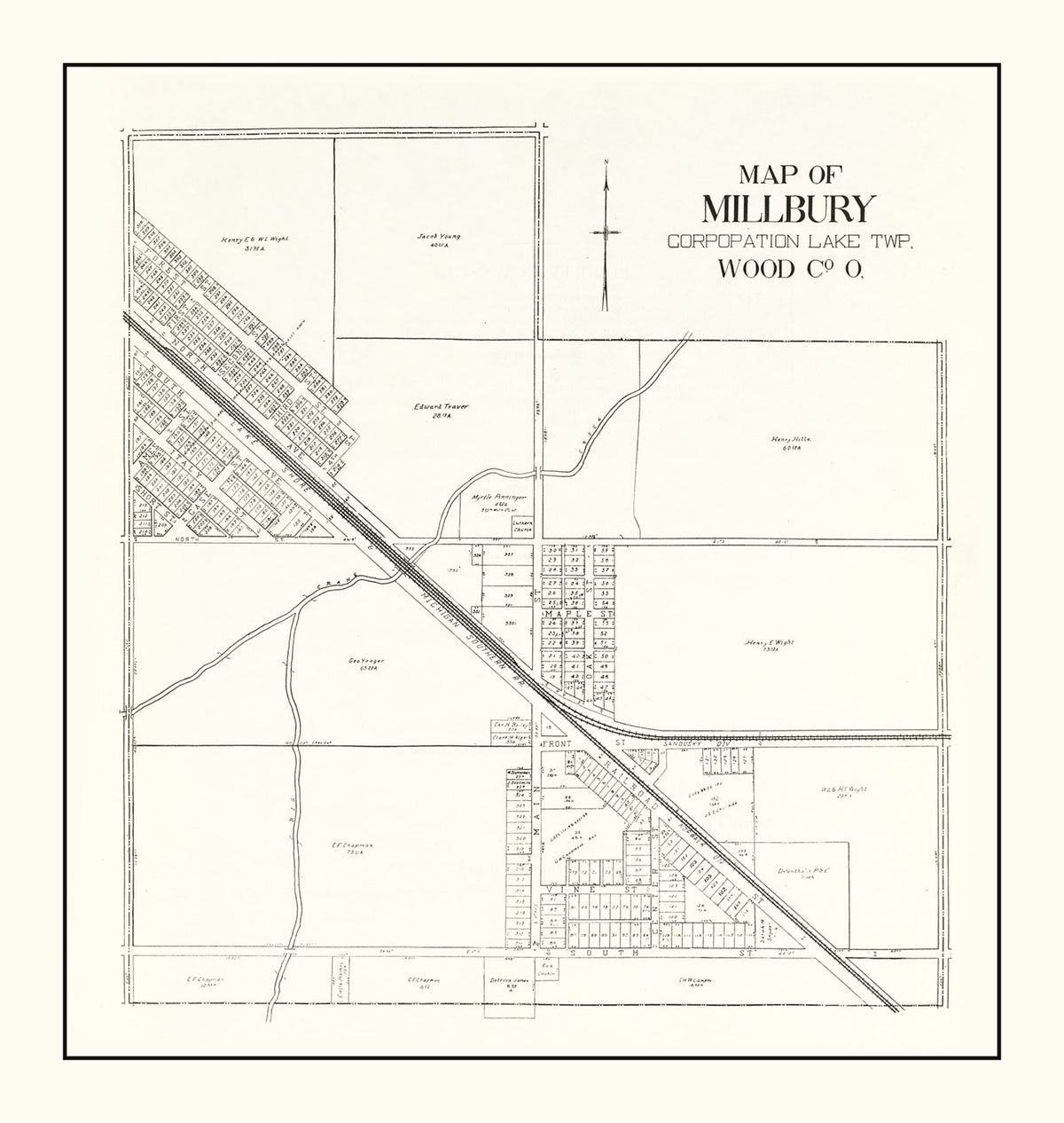 Preview of Vintage Map of Millbury, Ohio 1912