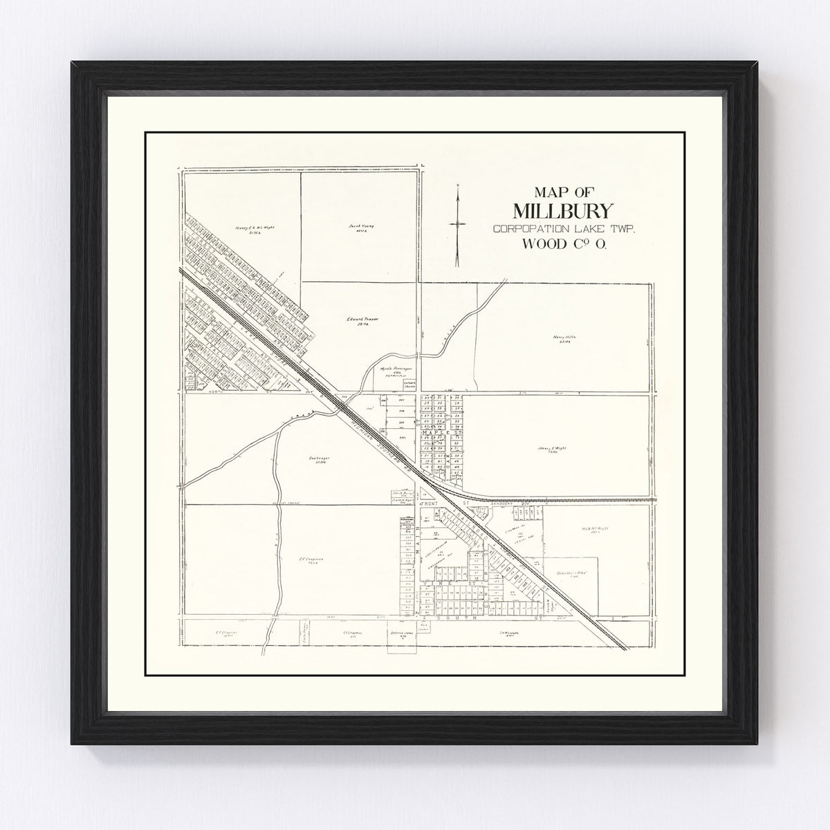 Millbury Vintage Map 1912