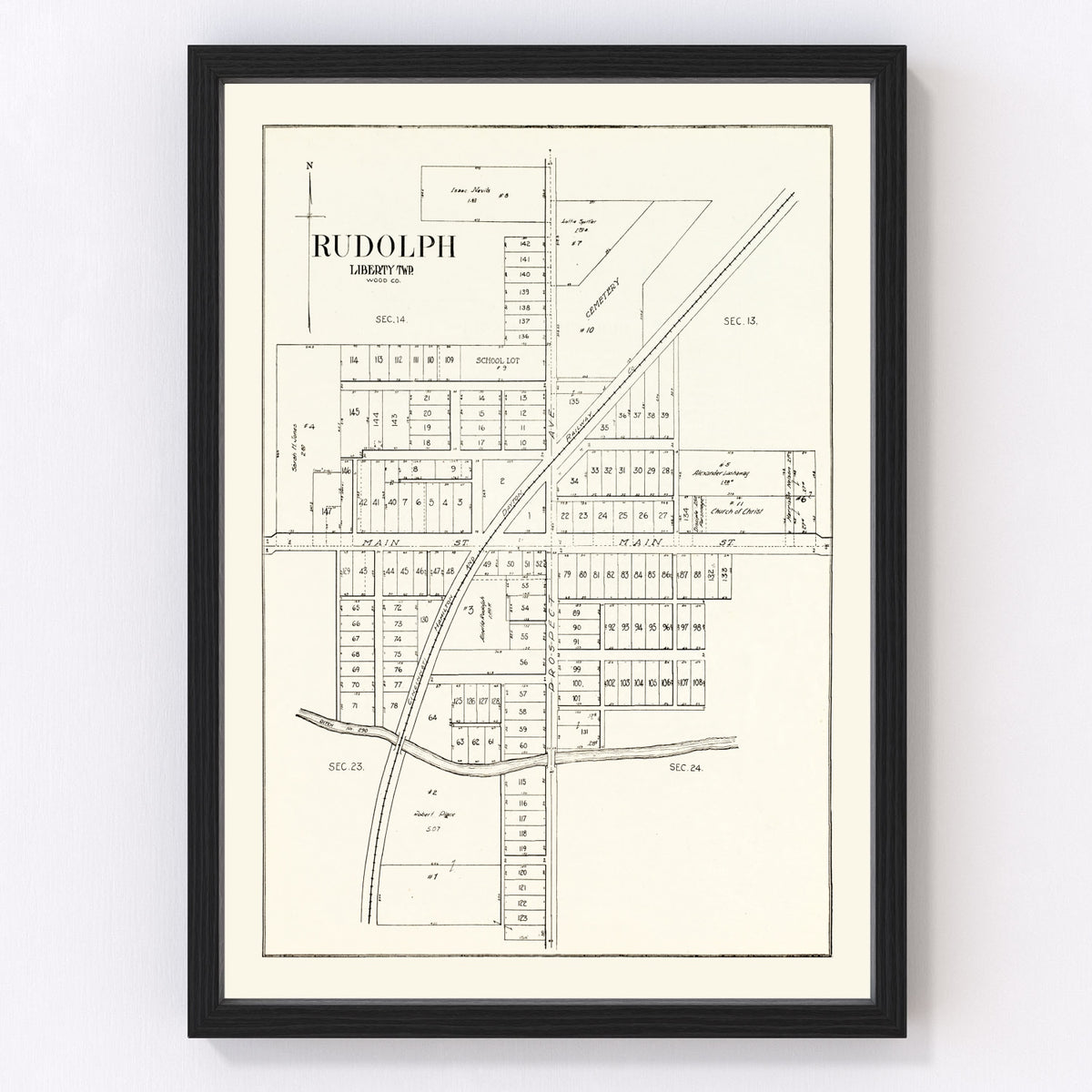 Rudolph Township Vintage Map 1912