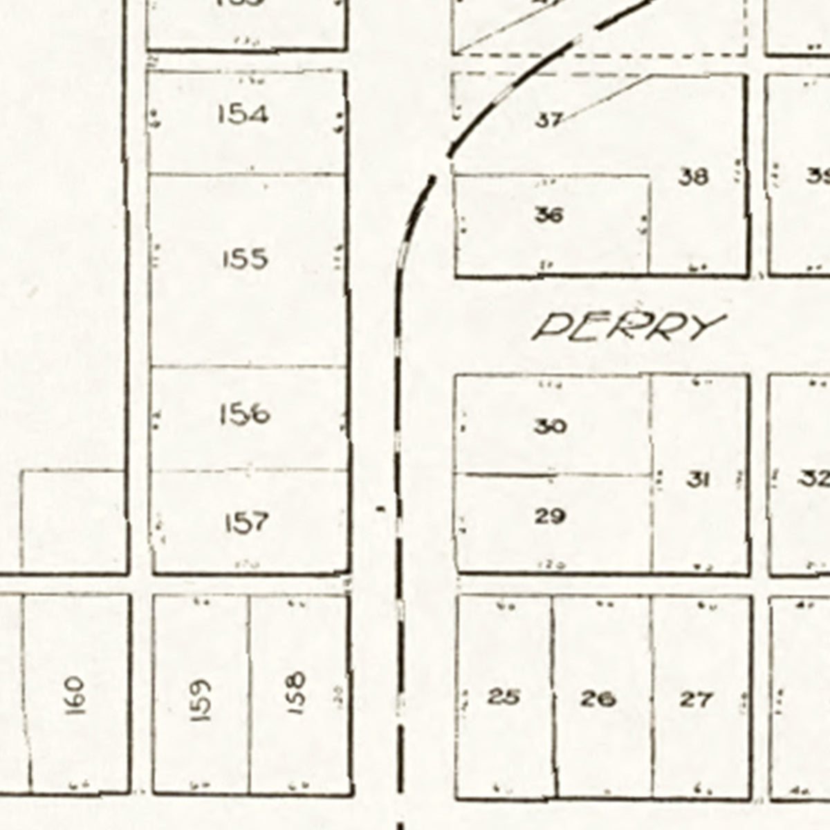 Restored historic details from the 1912 city map of Custar, Ohio