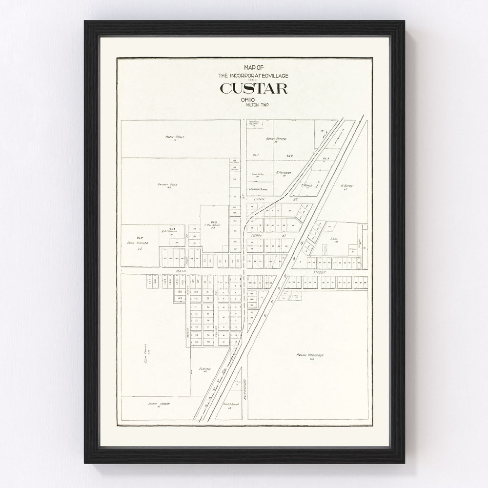 Custar Vintage Map 1912