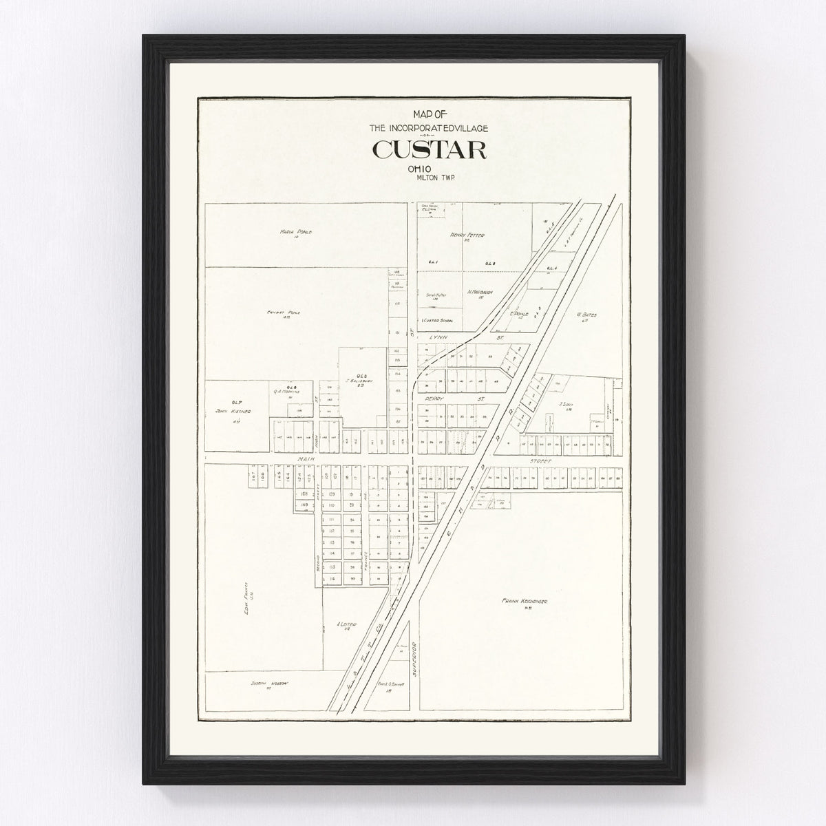 Custar Vintage Map 1912