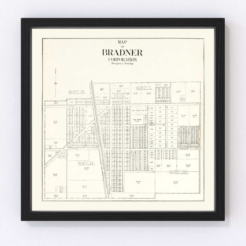 Bradner Vintage Map 1912