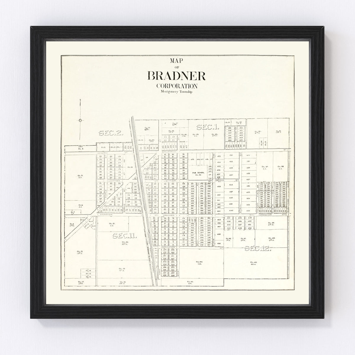 Bradner Vintage Map 1912