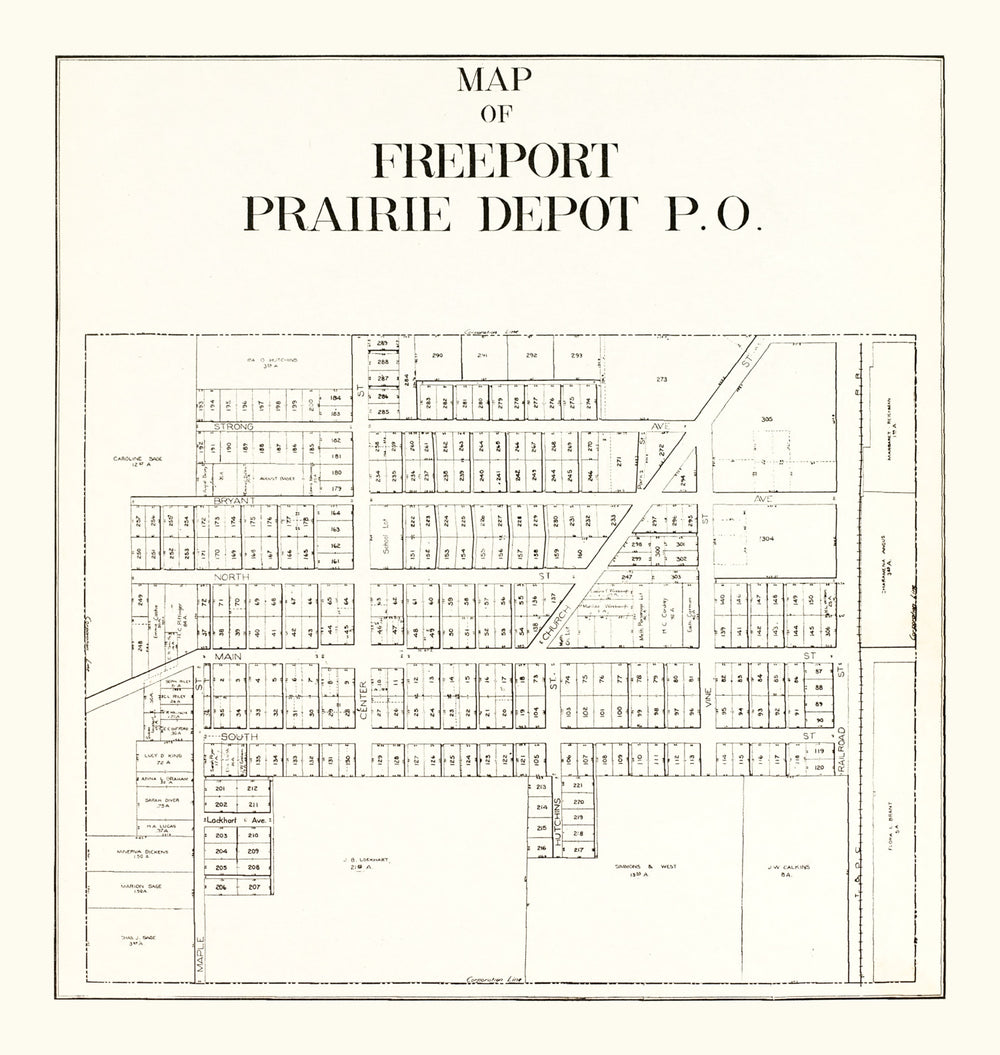 Vintage Map of Freeport, Ohio 1912 print style example