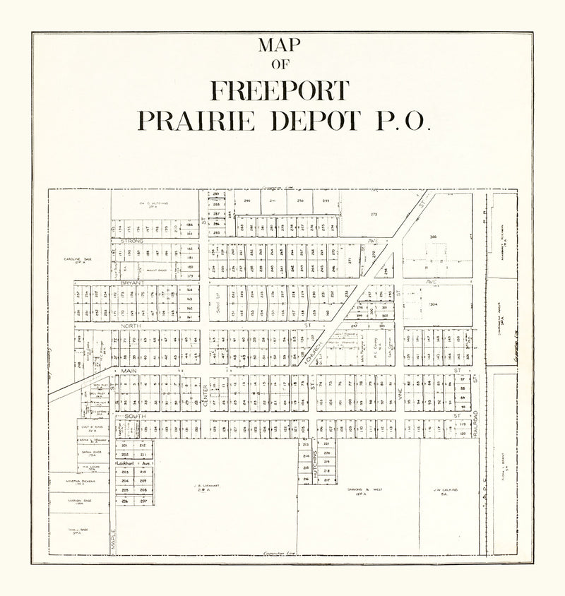 Size comparison using Vintage Map of Freeport, Ohio 1912