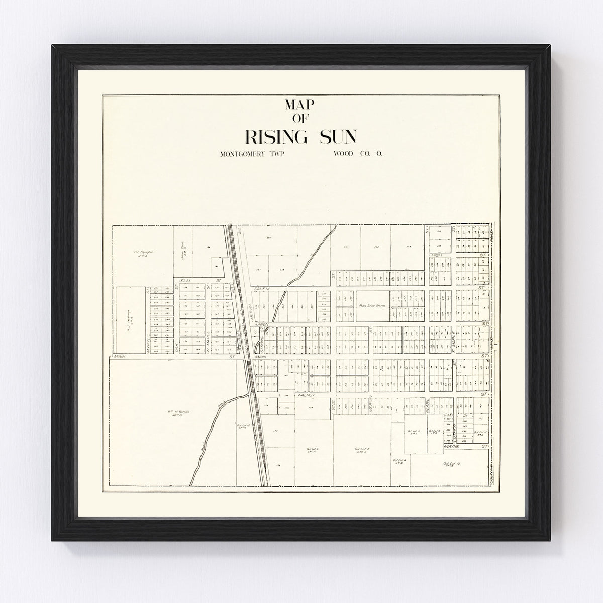 Rising Sun Vintage Map 1912