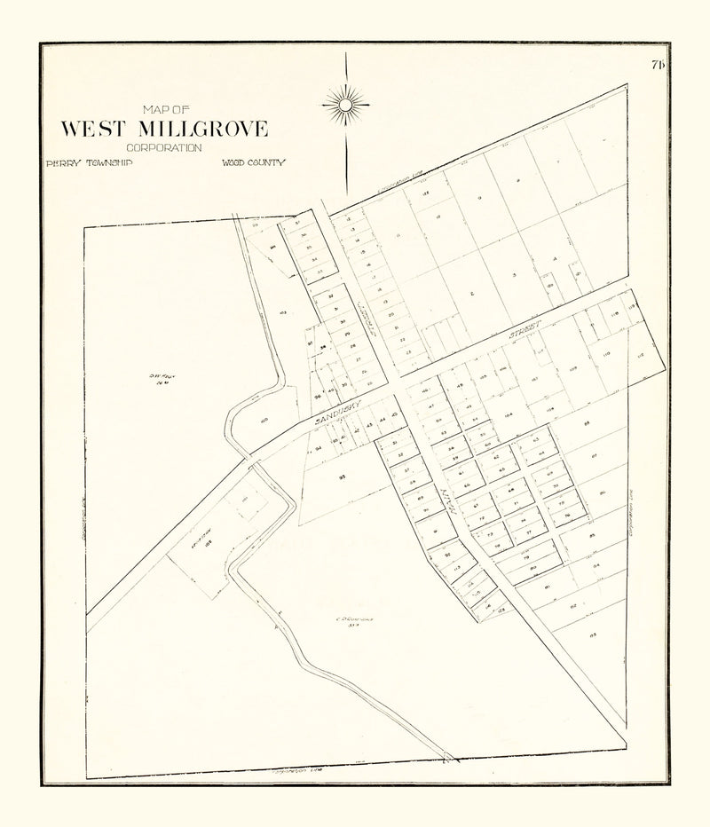 Size comparison using Vintage Map of West Millgrove, Ohio 1912