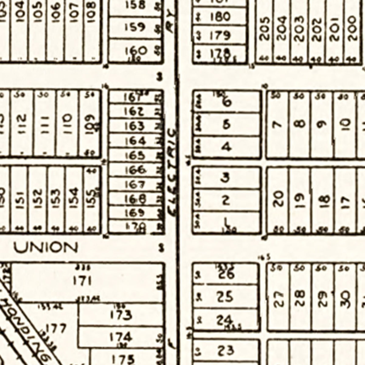 Restored historic details from the 1912 city map of Walbridge, Ohio