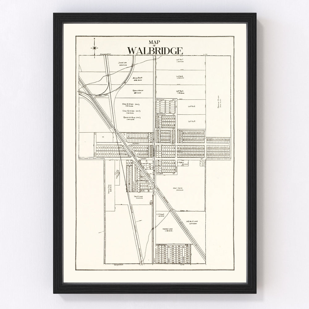 Walbridge Vintage Map 1912