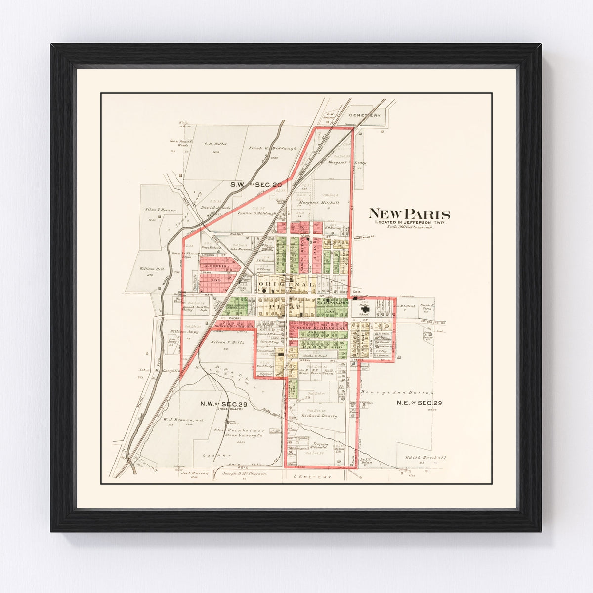 New Paris Vintage Map 1912