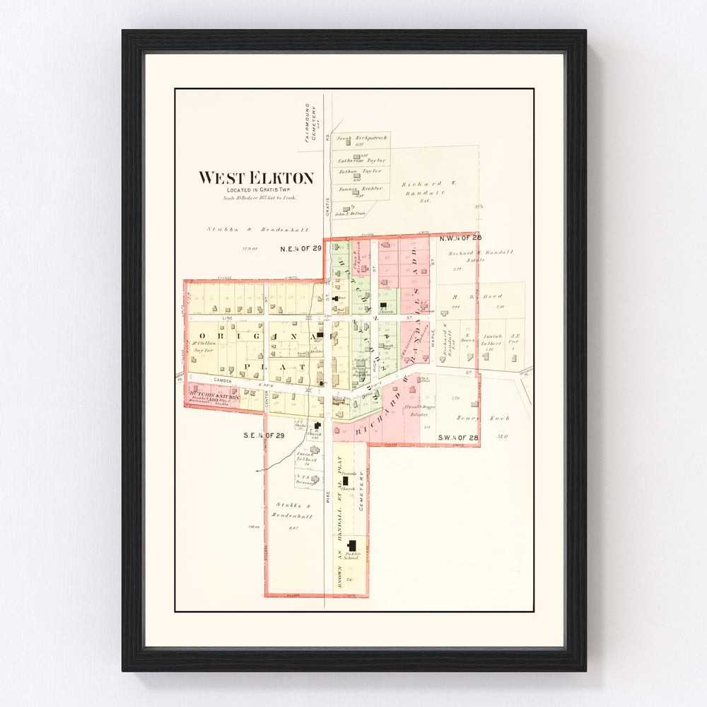 West Elkton Vintage Map 1912