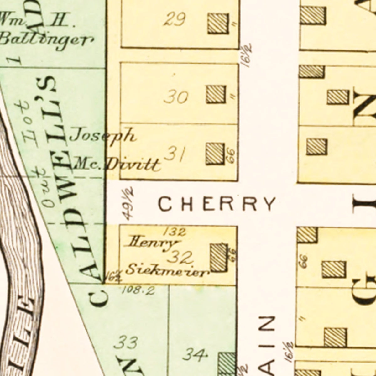 Restored historic details from the 1912 city map of Fair Haven, Ohio