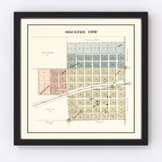 Mountain View Vintage Map 1913