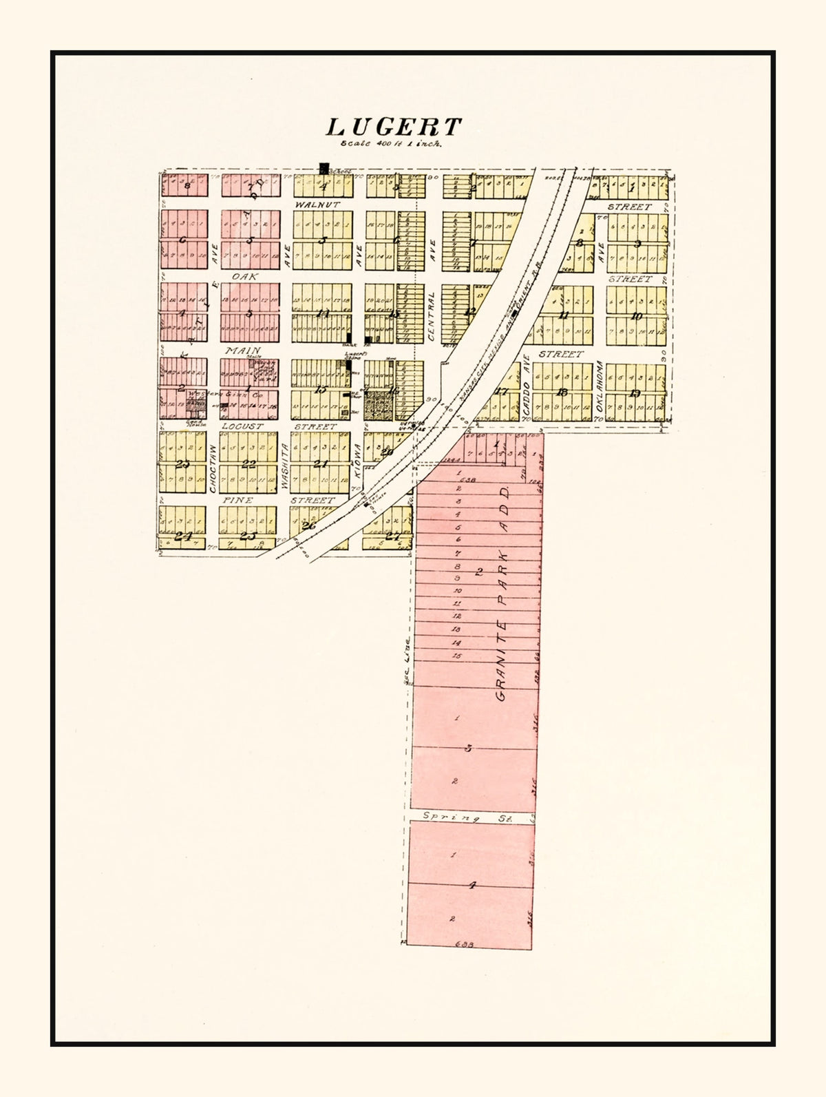 Preview of Vintage Map of Lugert, Oklahoma 1913