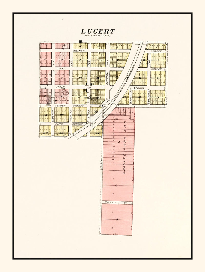 Size comparison using Vintage Map of Lugert, Oklahoma 1913
