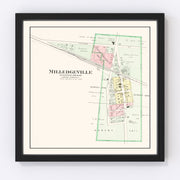 Milledgeville Vintage Map 1913