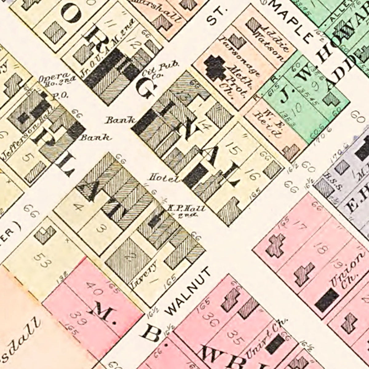 Restored historic details from the 1913 city map of Jeffersonville, Ohio
