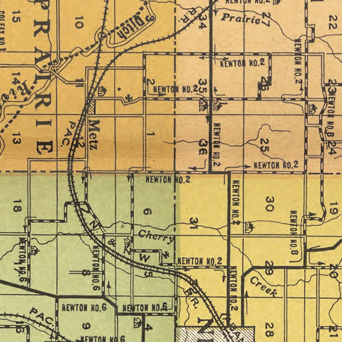 Restored historic details from the 1914 county map of Jasper County, Iowa