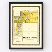 Bellflower Vintage Map 1914
