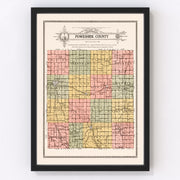 Poweshiek County Vintage Map 1914