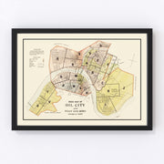 Oil City Vintage Map 1915