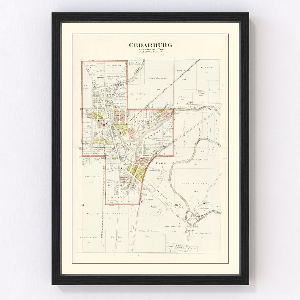 Cedarburg Vintage Map 1915