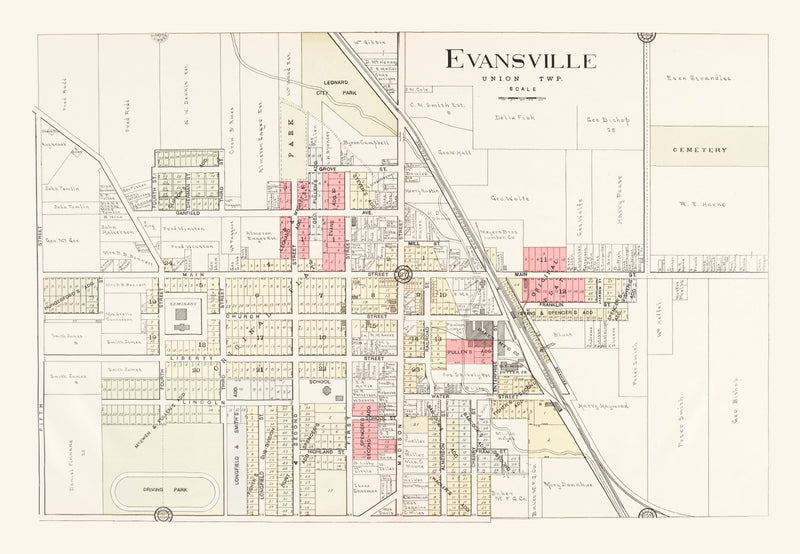 Size comparison using Vintage Map of Evansville, Wisconsin 1917