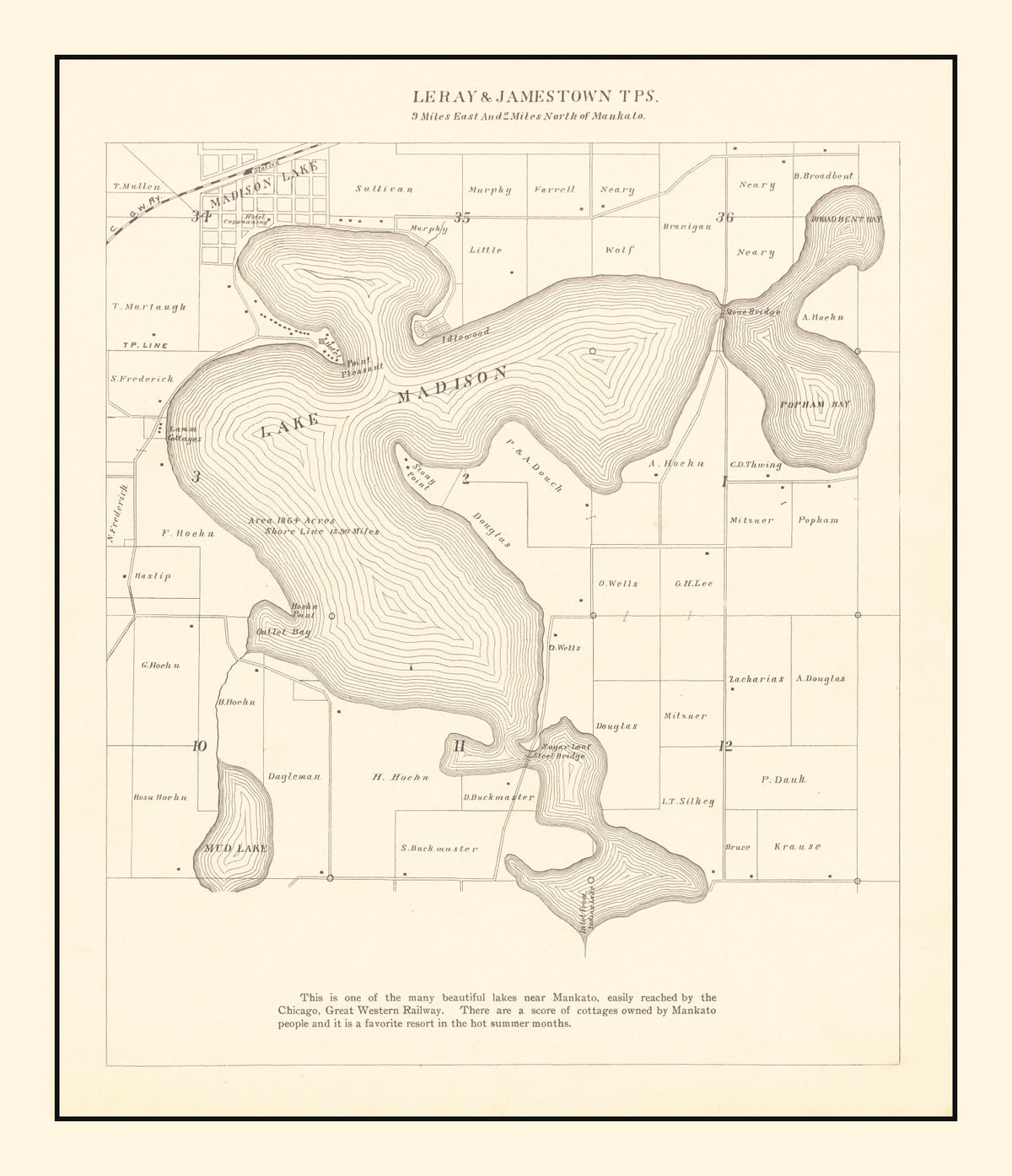 Preview of Vintage Lake Madison, MN Map 1921