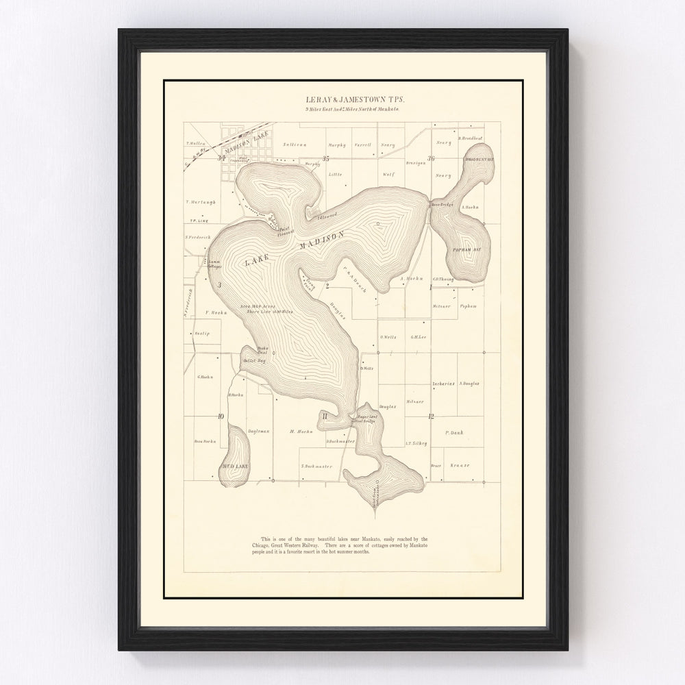 Lake Madison Vintage Map 1921