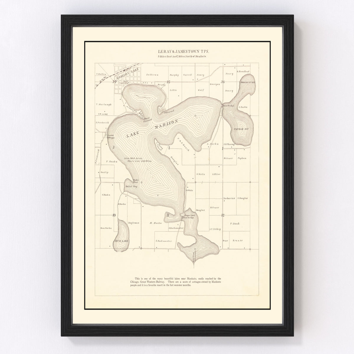 Lake Madison Vintage Map 1921