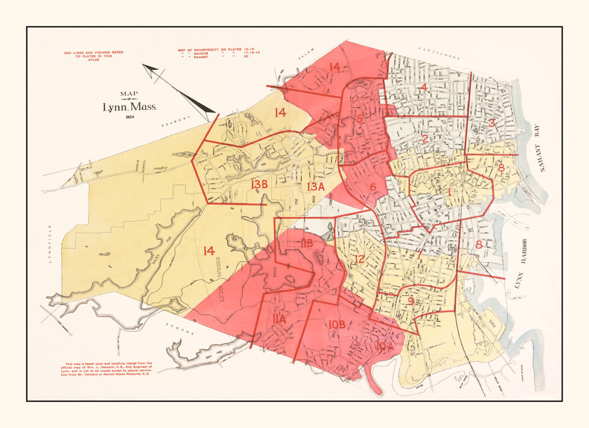 Preview of Vintage Map of Lynn, Massachusetts 1924