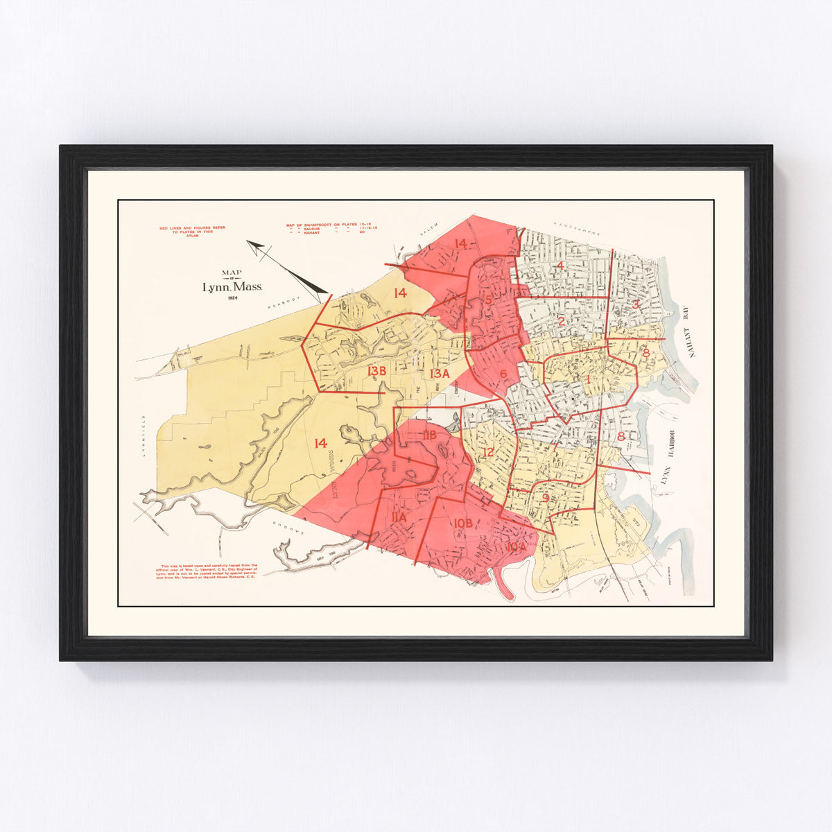 Lynn Vintage Map 1924