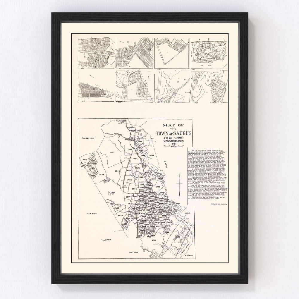 Saugus Vintage Map 1924