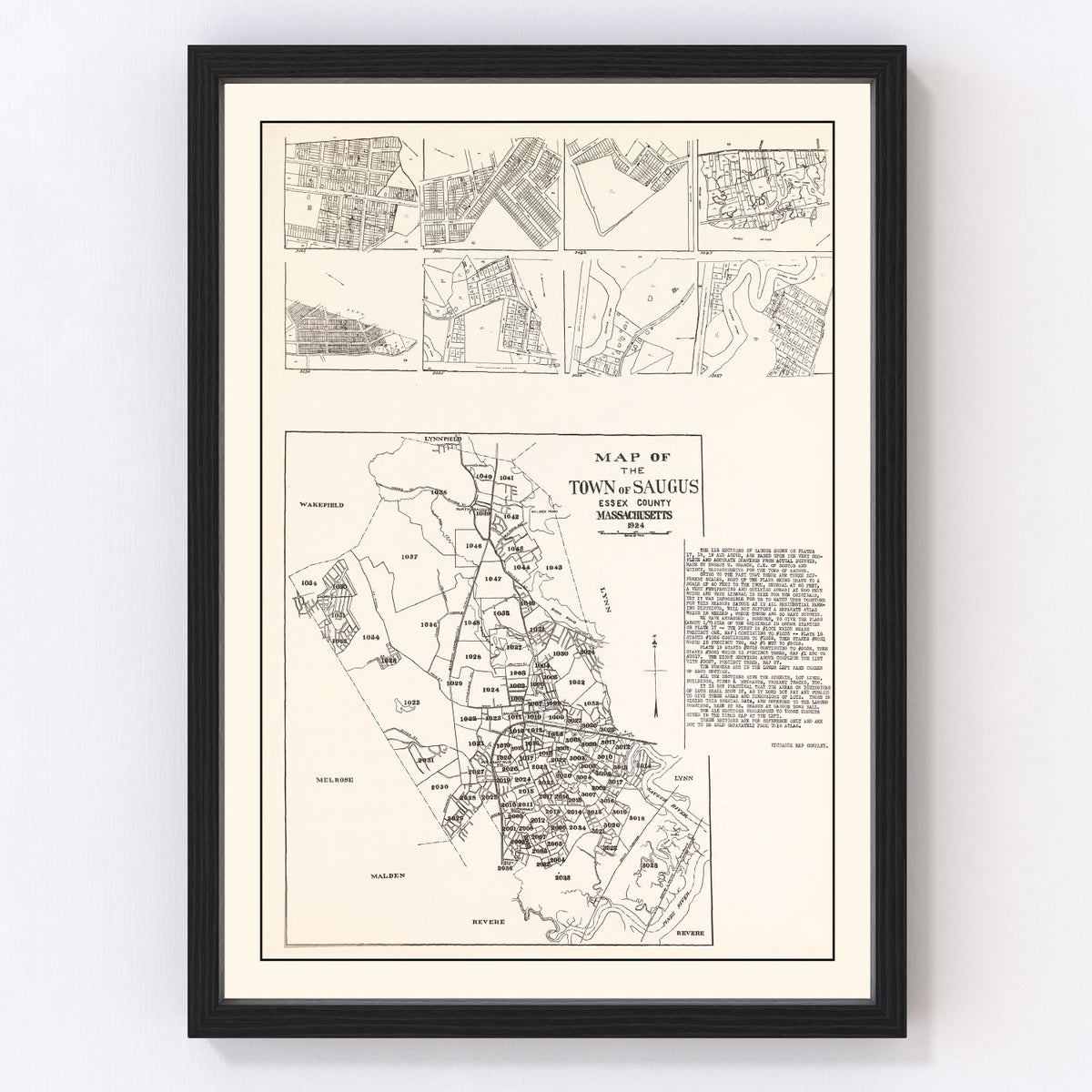 Saugus Vintage Map 1924