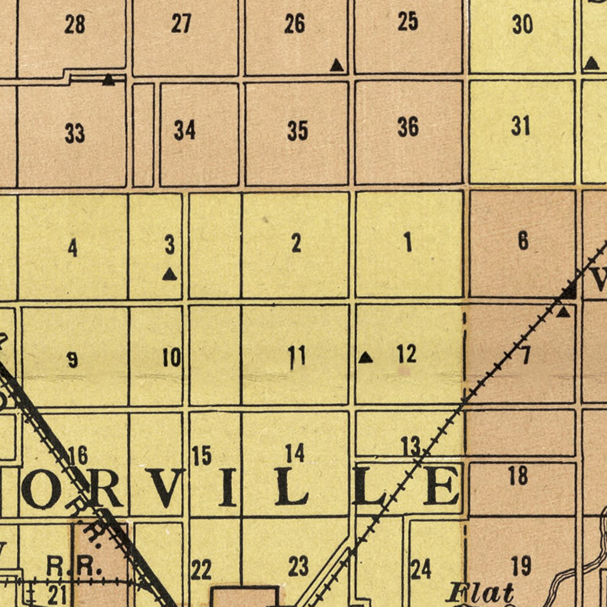 Restored historic details from the 1924 county map of Christian County, Illinois