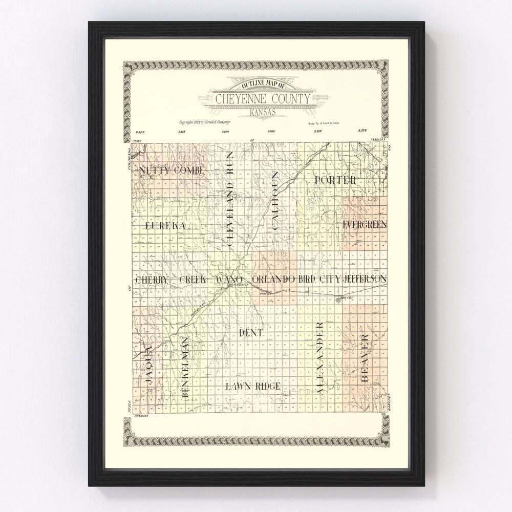 Cheyenne County Vintage Map 1928