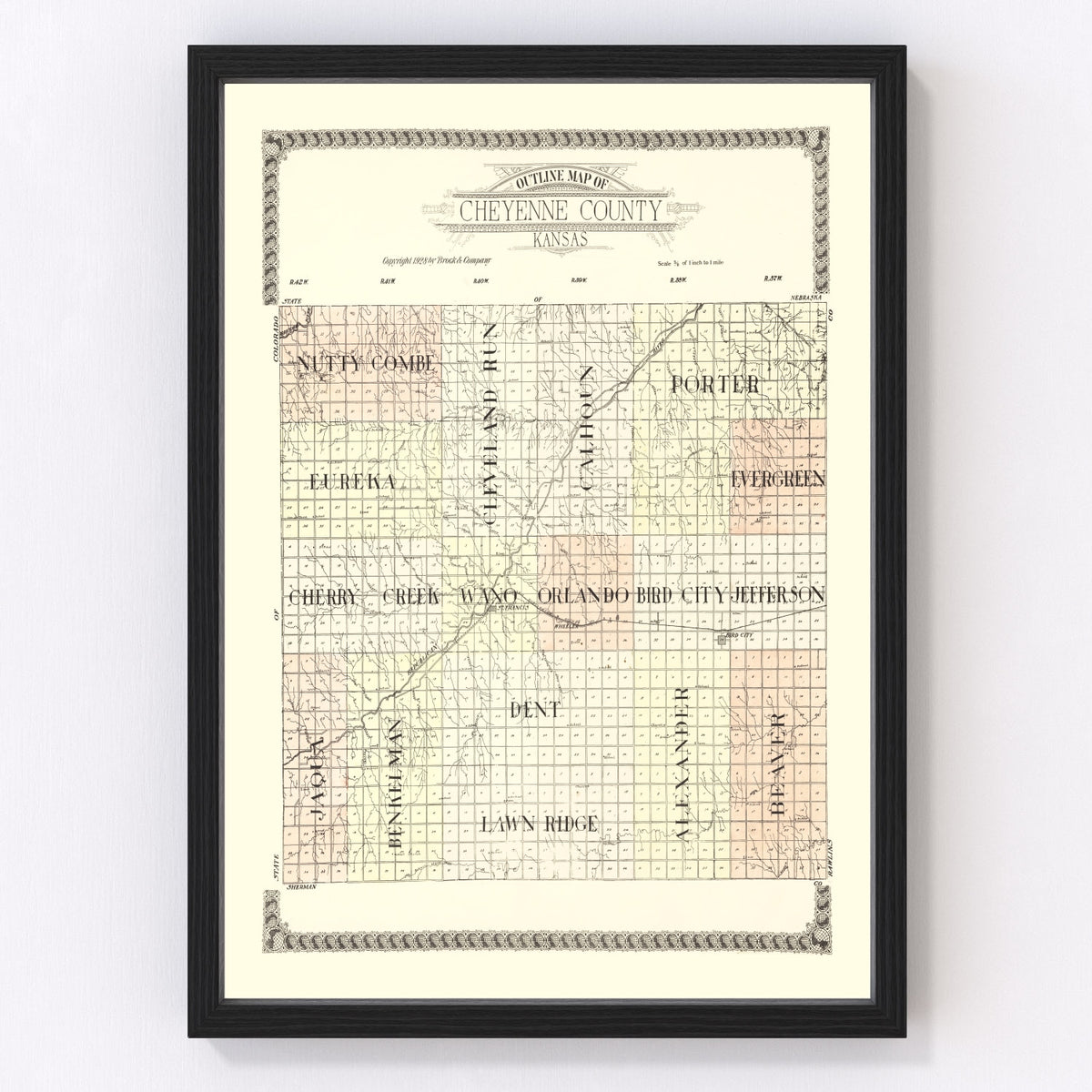 Cheyenne County Vintage Map 1928