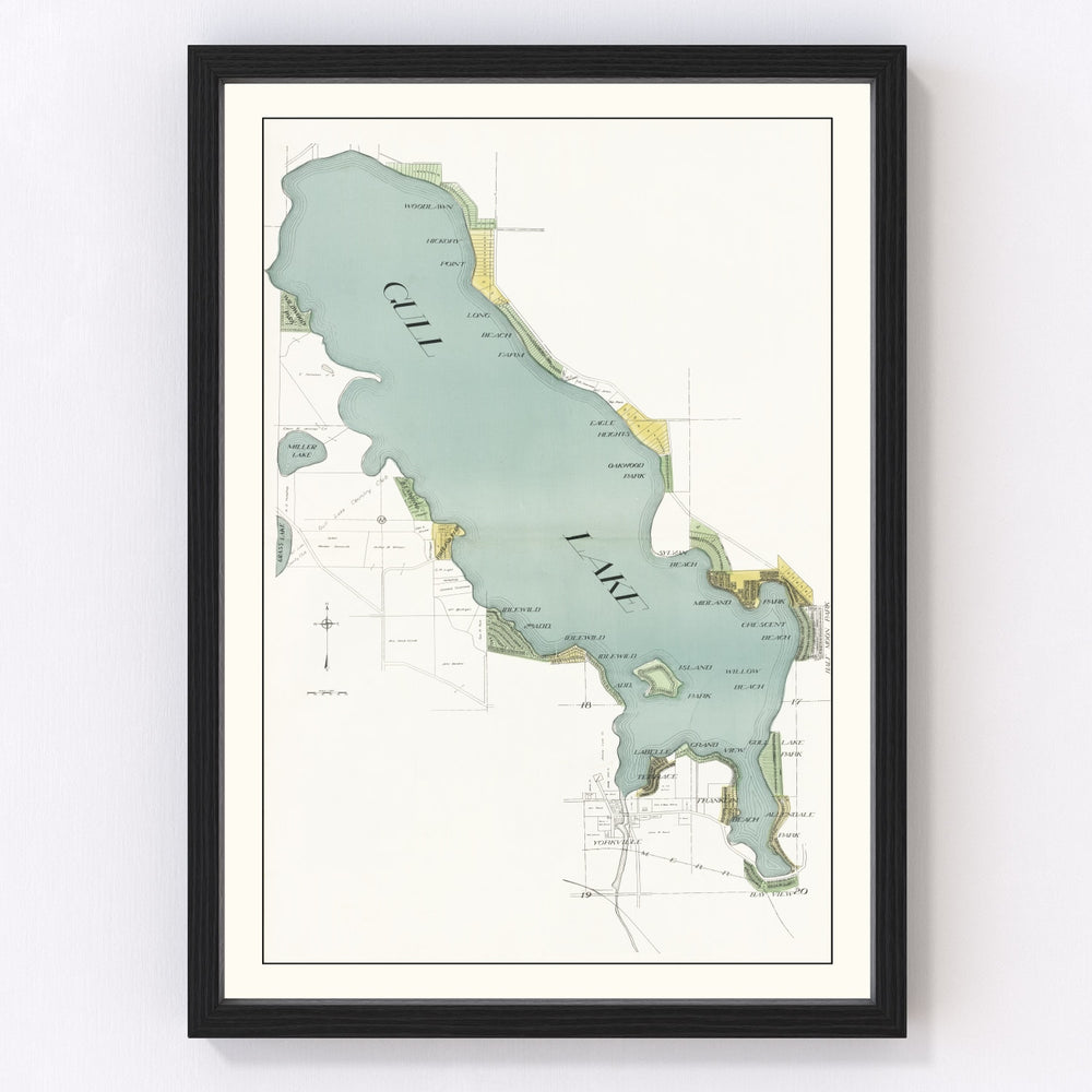 Gull Lake Vintage Map 1928